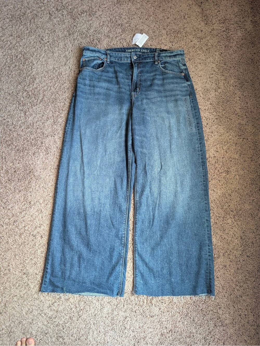 American Eagle Super Hi-Rise Baggy Wide Leg Jeans 18W 34W 💙